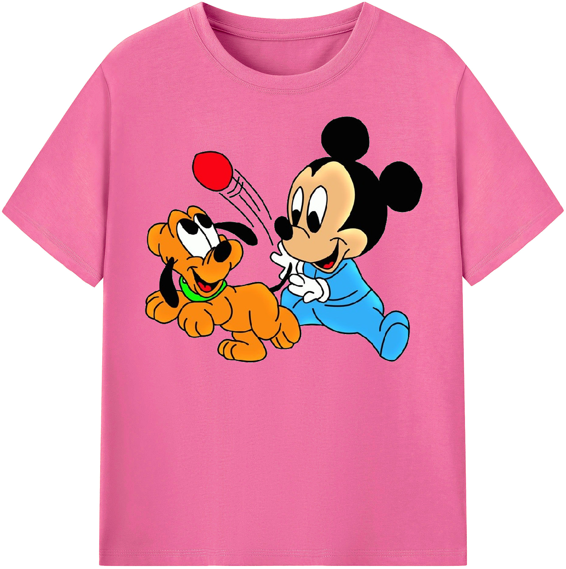 （画像用） ミッキーマウス Mickey Mouse レディースカジュアルプリントTシャツ（綿100％）